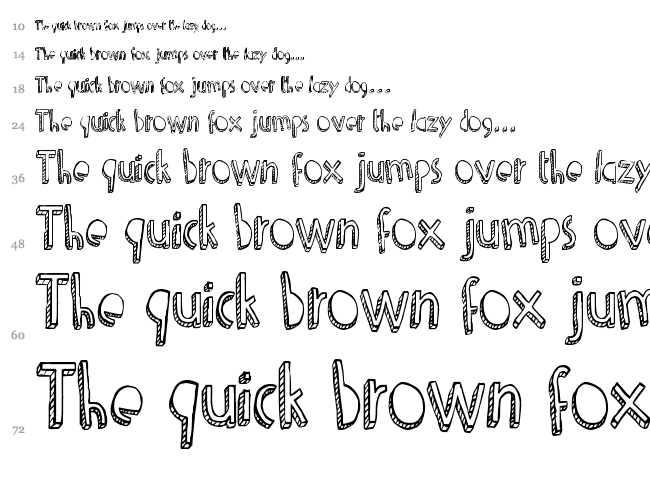 Denne Shuffle font waterfall